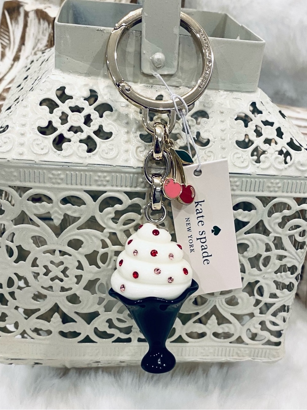 Kate Spade Sundae Keychain ice-cream charm NWT novelty
